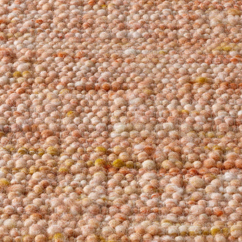 Wollteppich Natur | Reine Schur-Wolle Handweb Teppich im Skandinavischen Design | Terracotta